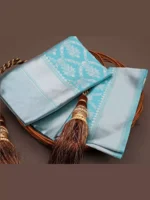 Light Blue Banarasi Silk Saree - Image 2