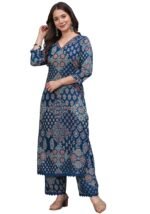 The Fashion Lend Women's Cotton Straight Kurta Set with Palazzo Pants - Image 4
