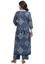 The Fashion Lend Women's Cotton Straight Kurta Set with Palazzo Pants - Image 2