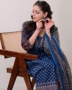 The Fashion Lend Women's Rayon Printed Anarkali Kurta and Pant with Dupatta Set - Image 2