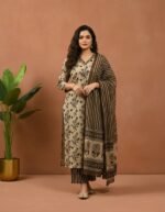 The Fashion Lend's Brown Cotton Kurta Set
